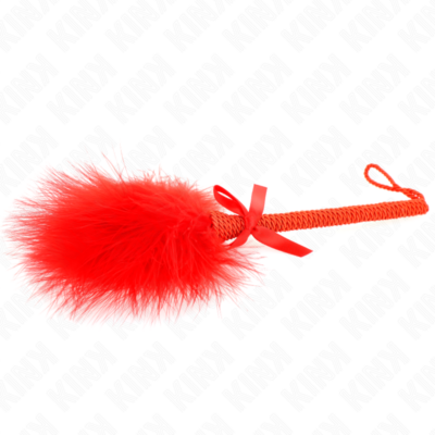 KINK - MASAJEADOR DE CUERDA DE NAILON CON PLUMAS PARA COSQUILLAS Y LAZO ROJO 25 CM - Imagen 5