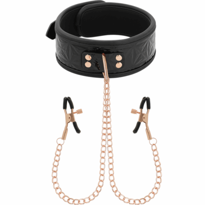 165455 BEGME BLACK EDITION COLLAR CON CADENAS Y PINZAS PEZONES