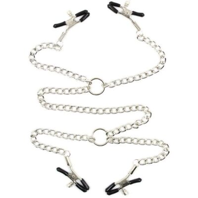 165465 OHMAMA FETISH 4 PINZAS PEZONES CON CADENAS